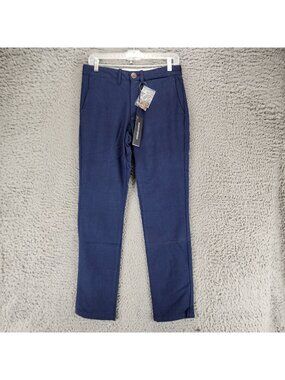 Nifty Genius Pants Mens 28x30 Navy Blue Cotton Mid Rise Chinos *NWT*